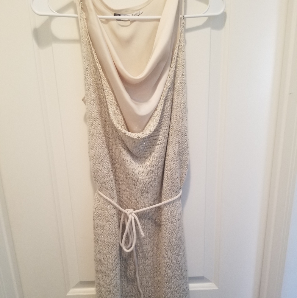 Jennifer Lopez JLo Nude Champagne Knit Dress SizeS